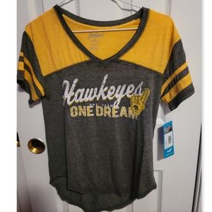 NWT Iowa Hawkeyes V-Neck Sports Collegiate Top